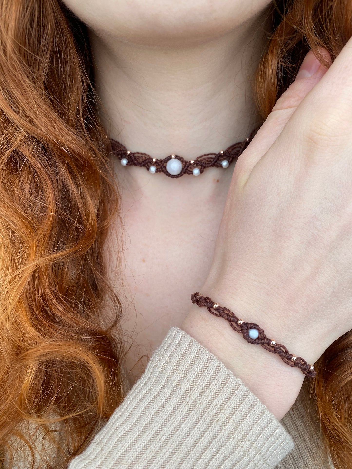 Mondstein Set (Halskette & Armband)🌙