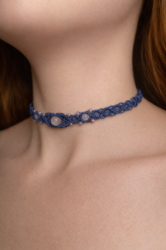 Sanftes Herz- Rosenquarz Choker💓 